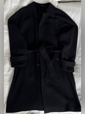 Suitsupply Black Men's Belted Overcoat